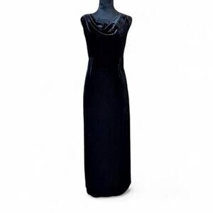 Hillard & Hanson Black Velvet Cowl Neck Maxi Dress M / US Women’s 8–10